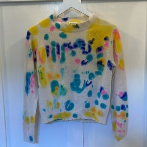 Minnie Rose Tie Dye Cashmere Crew Sweater, XS